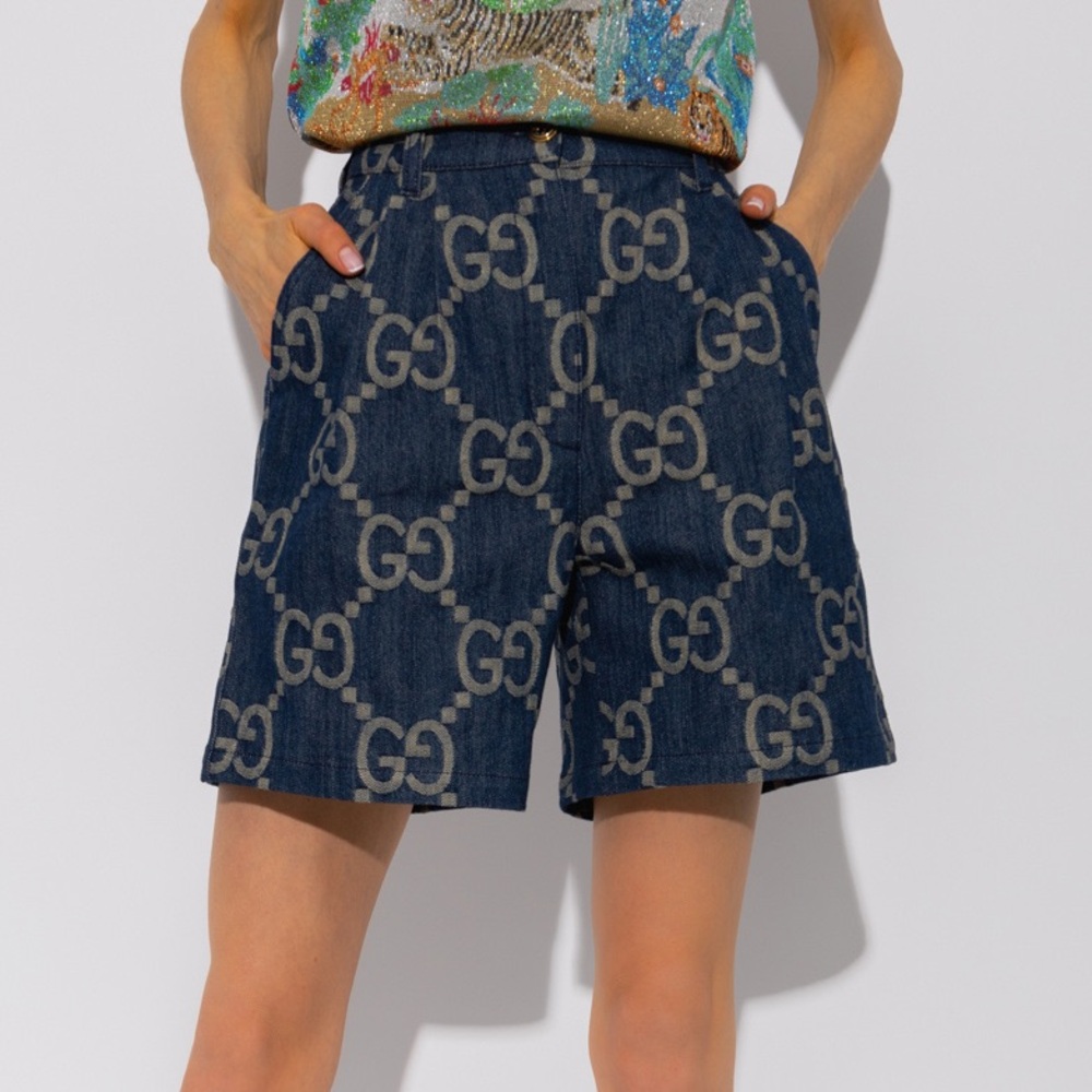Gucci Jumbo GG Denim Shorts